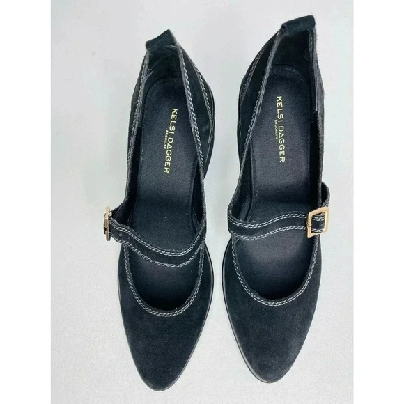 Kelsi Dagger Brooklyn Elm Mary Jane Suede Heels size 9.5 BlackNew - Picture 5 of 12